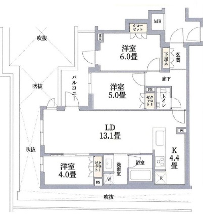 オープンレジデンシア目黒東山302の間取り