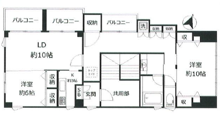 上馬グリーンハウス301の間取り