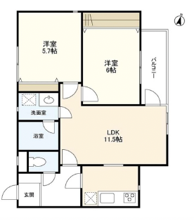 ドルチェ上用賀206の間取り