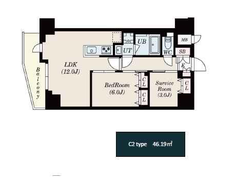 S-RESIDENCE駒沢大学駅前202の間取り