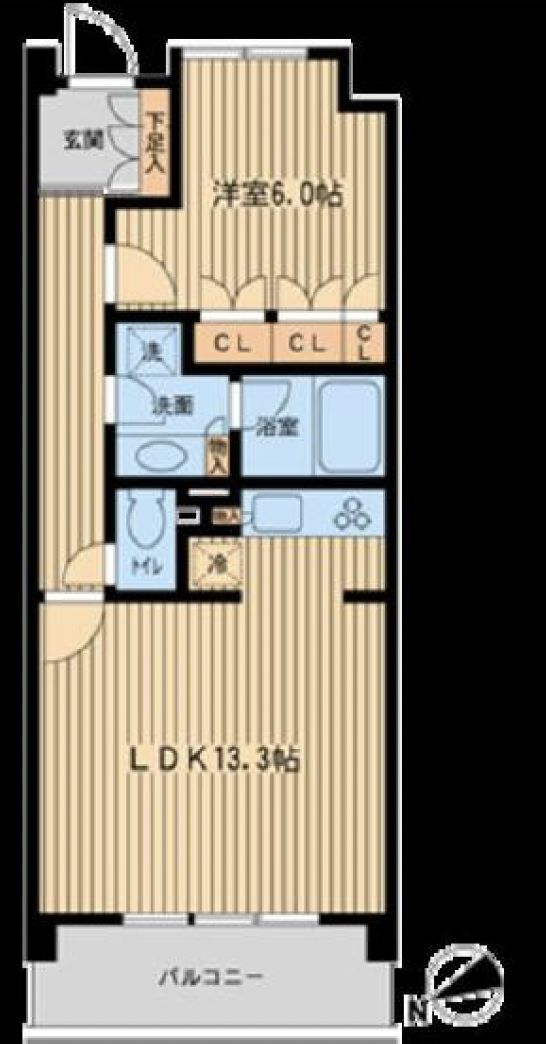 HF若林公園レジデンス414の間取り