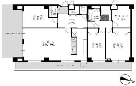 エイビス池尻405の間取り