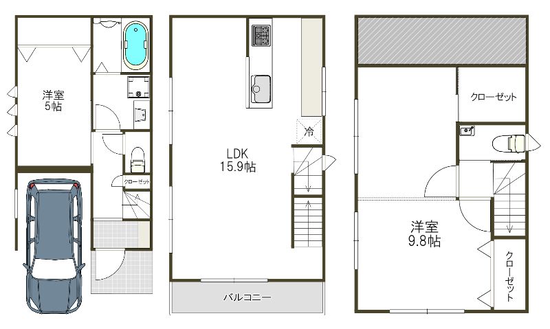 池尻２丁目戸建の間取り