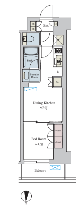 Brillia ist 池尻大橋(ブリリア イスト 池尻大橋)427の間取り
