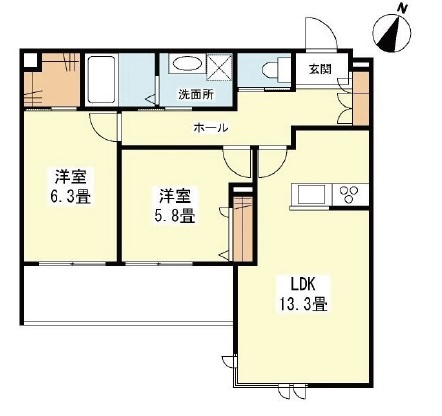 heritage八雲111の間取り