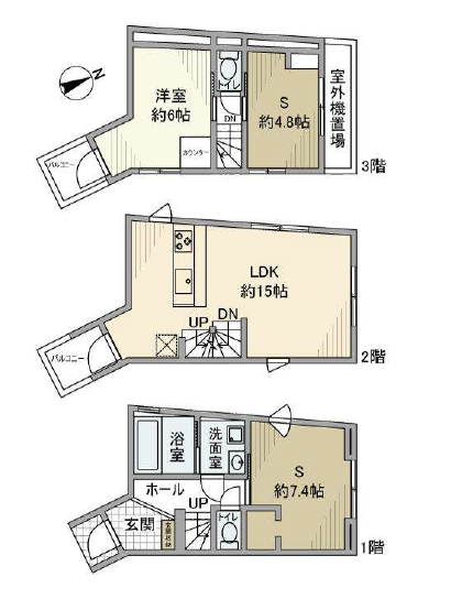 駒場戸建の間取り