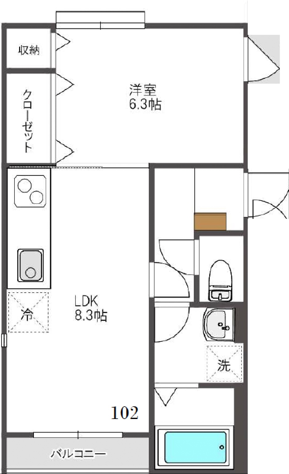 メゾン四季102の間取り