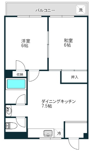 松屋コーポ505の間取り