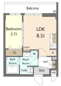 Reframe 5 池尻大橋（リフレイムファイブ池尻大橋）402の間取り