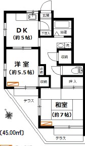 ハウス上用賀102の間取り