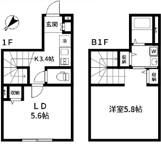 RiverResidence用賀(リバーレジデンス用賀)101の間取り