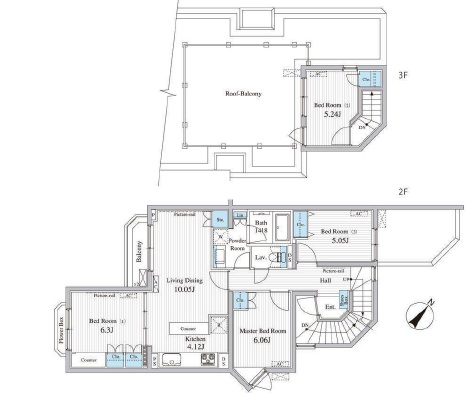 BLESS学芸大学 the court（ ブレス学芸大学ザコート）117の間取り