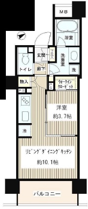パークホームズ目黒リバーサウスアーバンレジデンス808の間取り