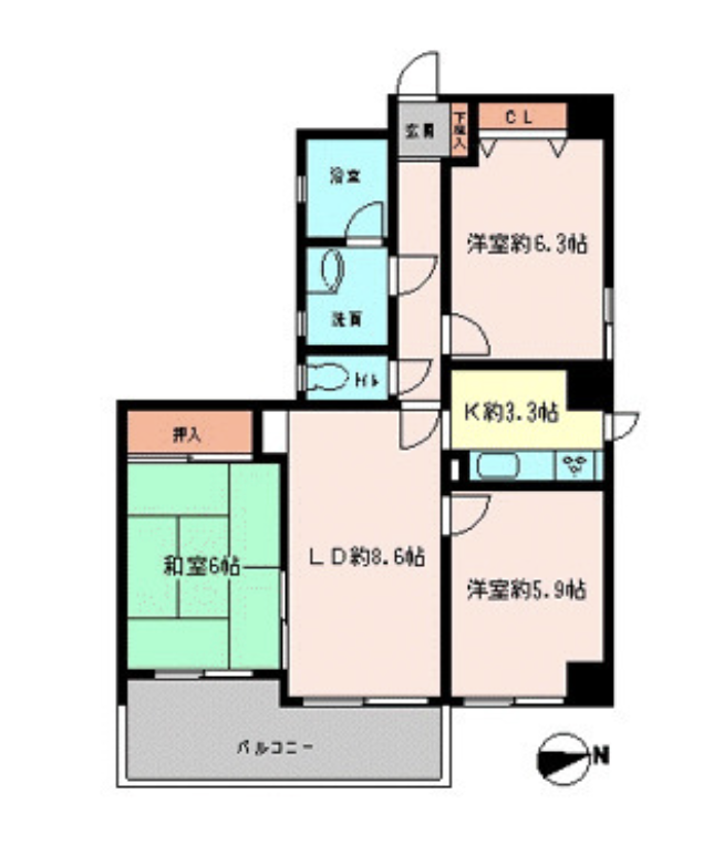 ドエル瀬田505の間取り