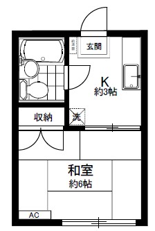 東が丘コーポラス102の間取り