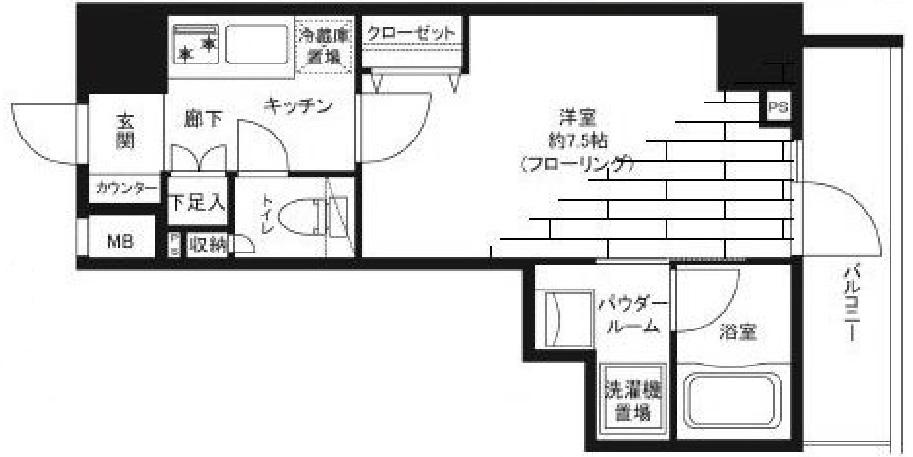 グランドコンシェルジュ麻布201の間取り