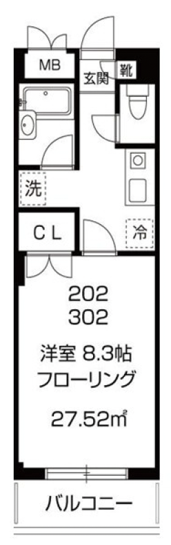 アメニティ三軒茶屋202の間取り