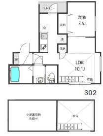 グランニール東高円寺302の間取り