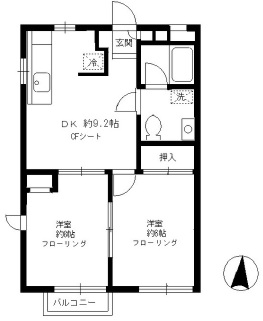 カーサ・ノバ・Ｓ　Ｂ棟202の間取り