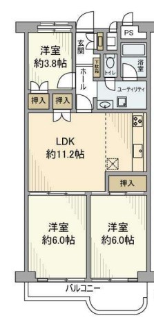 フドウ三軒茶屋ハイツ702の間取り
