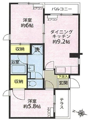 エクセル桜新町102の間取り