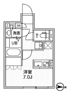 ウェルスクエアイズム用賀202の間取り
