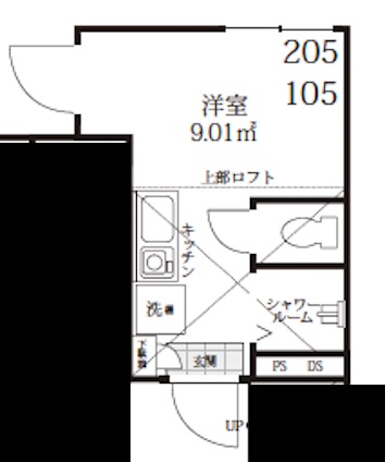 ロンジェスマン三宿205の間取り