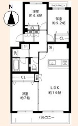 アソシエール世田谷弦巻103の間取り