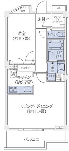 代官山bless鉢山109の間取り