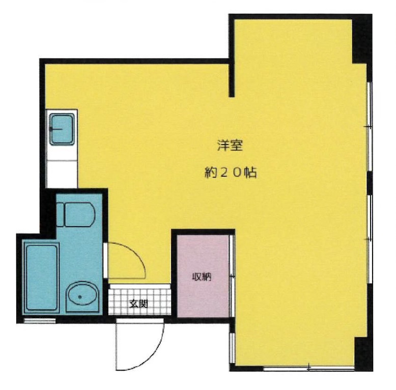 池尻パークマンション101-Bの間取り