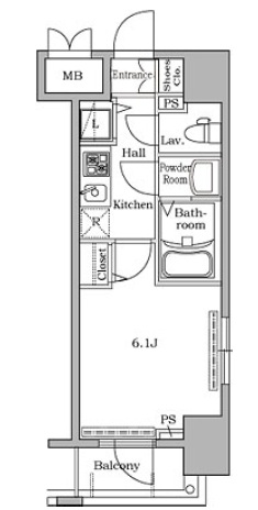 レジディア広尾Ⅱ403の間取り