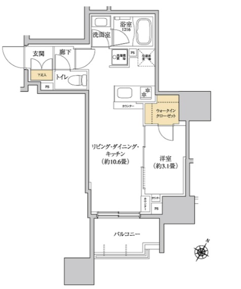 グレーシアフィット三軒茶屋102の間取り