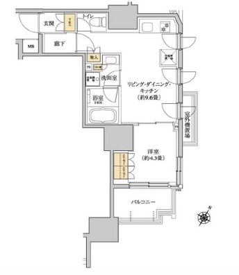 グレーシアフィット三軒茶屋103の間取り