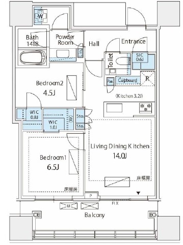 パークコート渋谷ザタワー2613の間取り