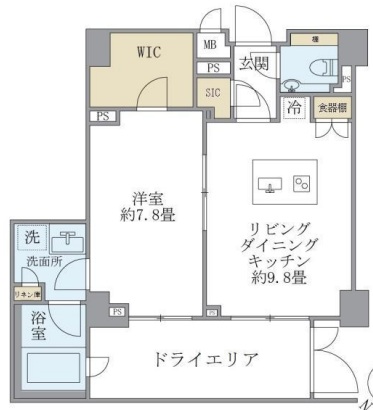 コスモリード恵比寿103の間取り