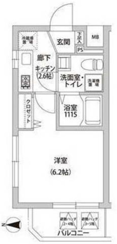 グランデュオ北沢401の間取り
