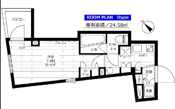 グランドコンシェルジュ用賀アジールコート307の間取り