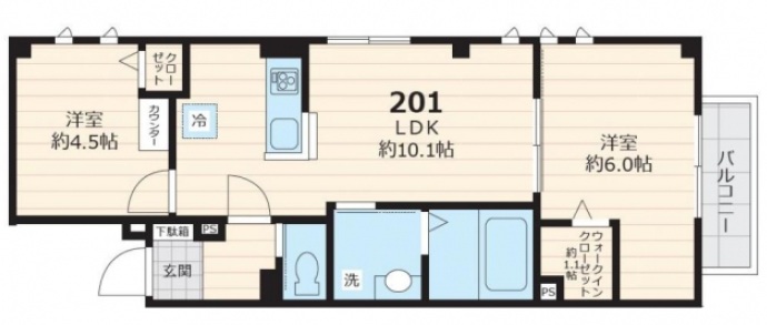 プリマヴェーラ代沢201の間取り