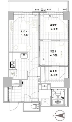シティコート目黒２号棟508の間取り
