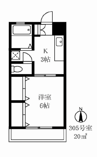 道間マンション305の間取り