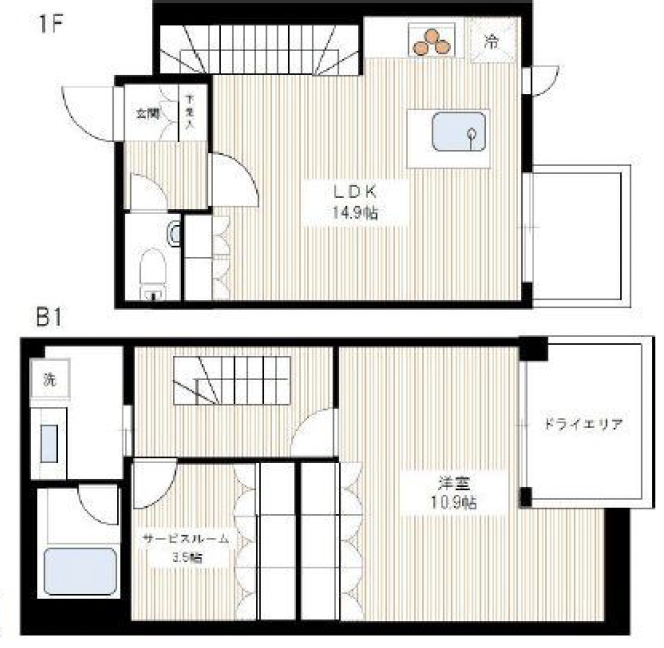 カスタリア八雲106の間取り
