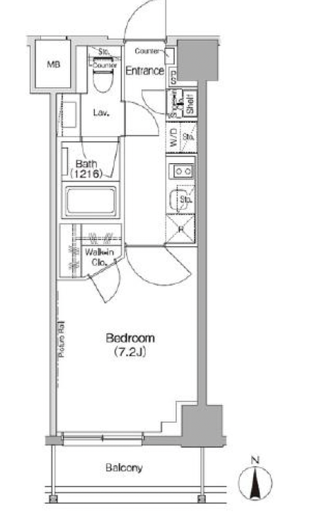 ザ・パークハビオ三軒茶屋テラス407の間取り