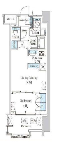 レガシス中目黒307の間取り