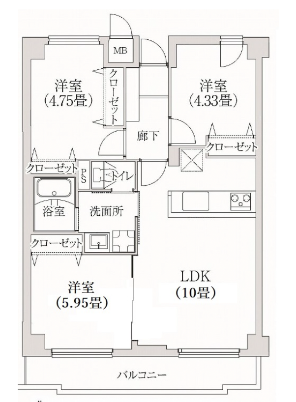 コスモリード学芸大学306の間取り