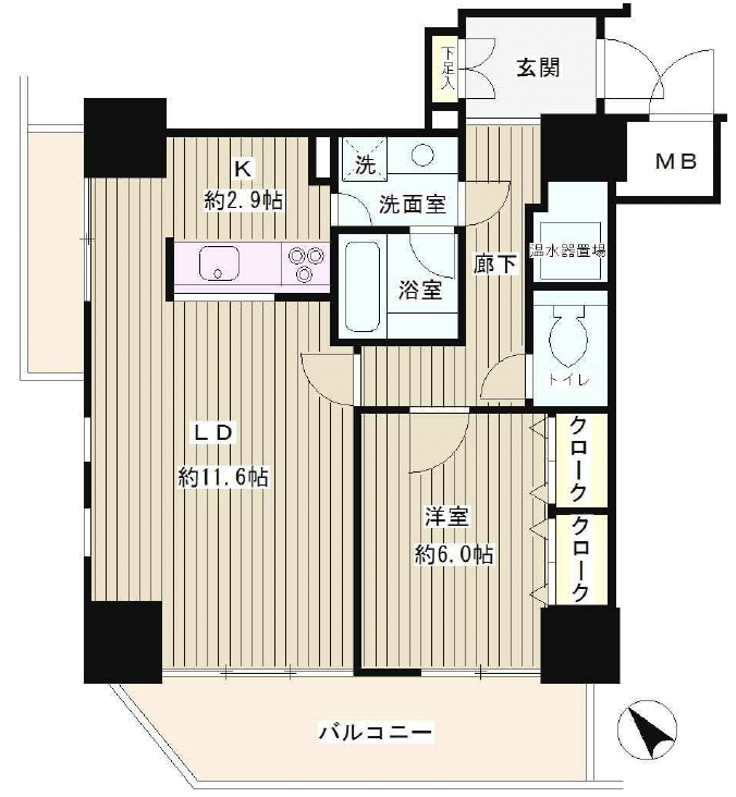 トレステージ目黒205の間取り