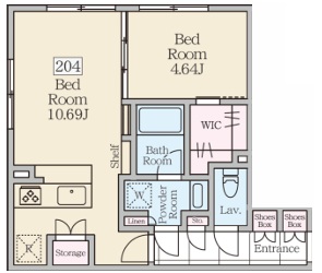ReveResidence三軒茶屋（レーヴレジデンス三軒茶屋）204の間取り