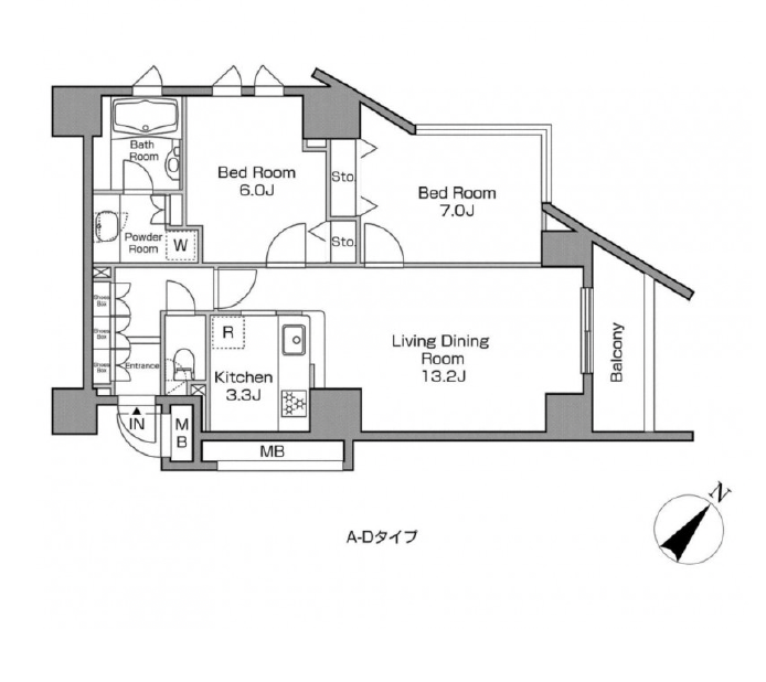 レジディアタワー中目黒1103の間取り