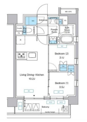 プレディアコート三軒茶屋502の間取り