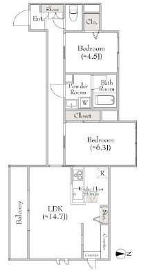 ベレオ三軒茶屋105の間取り