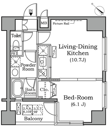 レジディア広尾南901の間取り